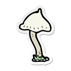 sticker of a cartoon mushroom