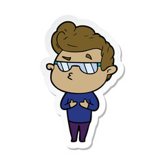 sticker of a cartoon cool guy