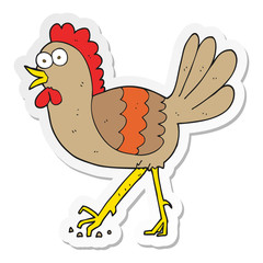 sticker of a cartoon chicken