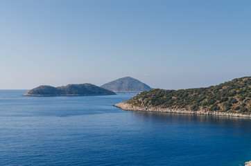 Fototapeta na wymiar The view of Meis (kastellorizo) island from Kas, Antalya