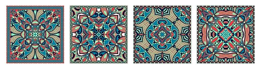 Foto op Canvas Traditionele sier bloemen paisley bandana © Kara-Kotsya