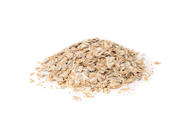 Rye flakes isolated on white background.