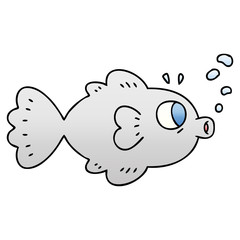 quirky gradient shaded cartoon fish