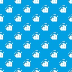 Kettle retro pattern vector seamless blue repeat for any use