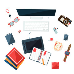 Workplace Concept. Flat Design