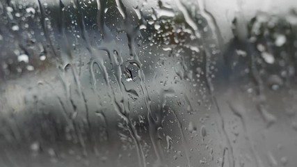 Rainy day from the inside of a car