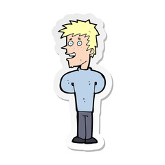 sticker of a cartoon happy man