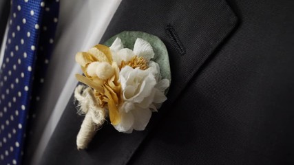 Flower in wedding groom jacket
