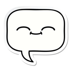 sticker of a cute cartoon speech bubble