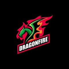 Abstract Dragon Fire illustration vector Design template