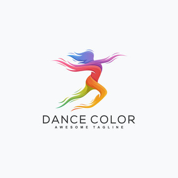 Abstract Dance Color illustration vector Design template