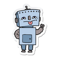 sticker of a cartoon robot