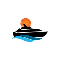 Fototapeta na wymiar Yacht icon design template vector isolated