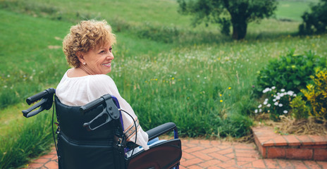 Senior woman in wheelchair