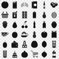 Different beverage icons set. Simple style of 36 different beverage vector icons for web for any design