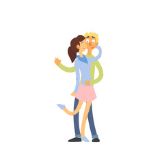 Loving young couple vector illustration
