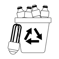 Ecology green energy in black and white