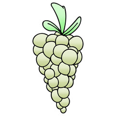 quirky gradient shaded cartoon bunch of grapes