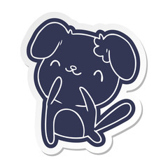 cartoon sticker kawaii of a cute dog
