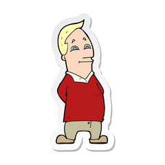 sticker of a cartoon friendly man