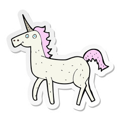 sticker of a cartoon unicorn