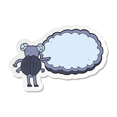 sticker of a cartoon pointing insect