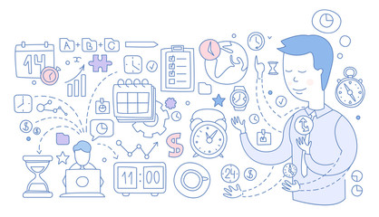 Time Management Infographics. Vector Illustration