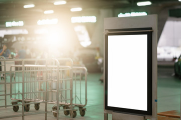 blank advertising billboard at airport.