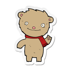 sticker of a cartoon cute teddy bear