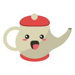 porcelain teapot utensil kawaii cartoon