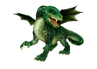 Obraz premium 3D Rendering Fairy Tale Dragon on White