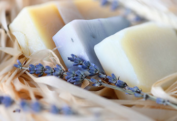 Handmade Soap with dried lavender
