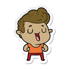 sticker of a happy cartoon man