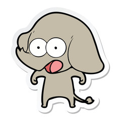sticker of a cute cartoon elephant