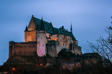 Old historic castle Vianden in Luxembourg.