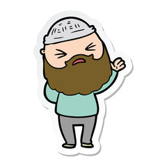 sticker of a cartoon man with beard