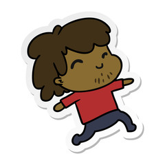 sticker cartoon kawaii boy with stubble