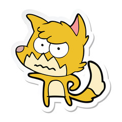 sticker of a cartoon annoyed fox