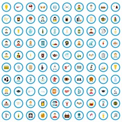 100 drinking examination icons set in flat style for any design vector illustration