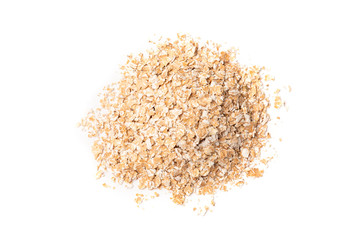 Wheat flakes isolated on white background.