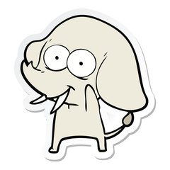 sticker of a happy cartoon elephant