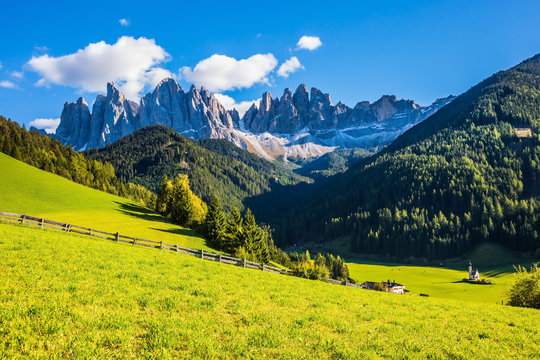 Dolomites, picturesque Val di Funes