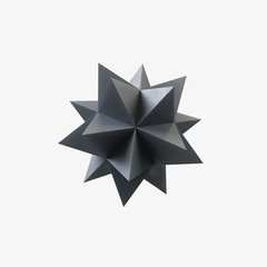 abstract metal origami colored star