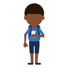man using smartphone avatar cartoon