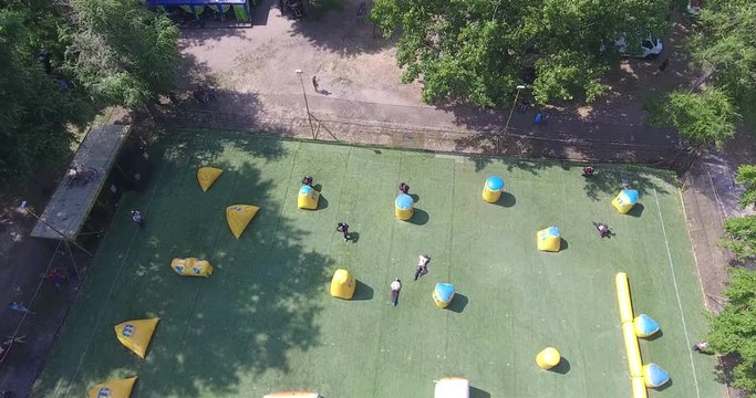 Painball game with copter in 4K