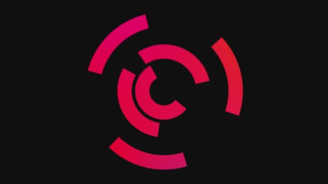 Bold HUD Technology Interface Rotating 4k on blue background - Powered by Adobe