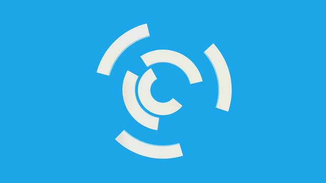 Bold HUD Technology Interface Rotating 4k on blue background