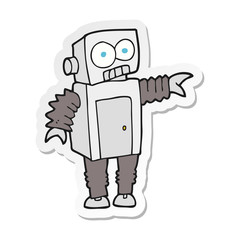 sticker of a cartoon robot
