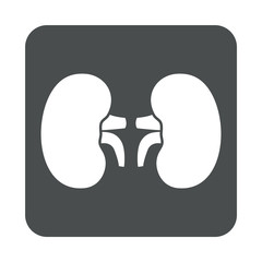  Icono plano ri&ntilde;ones en cuadrado color gris