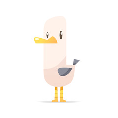 Cartoon seagull vector isolated illustration